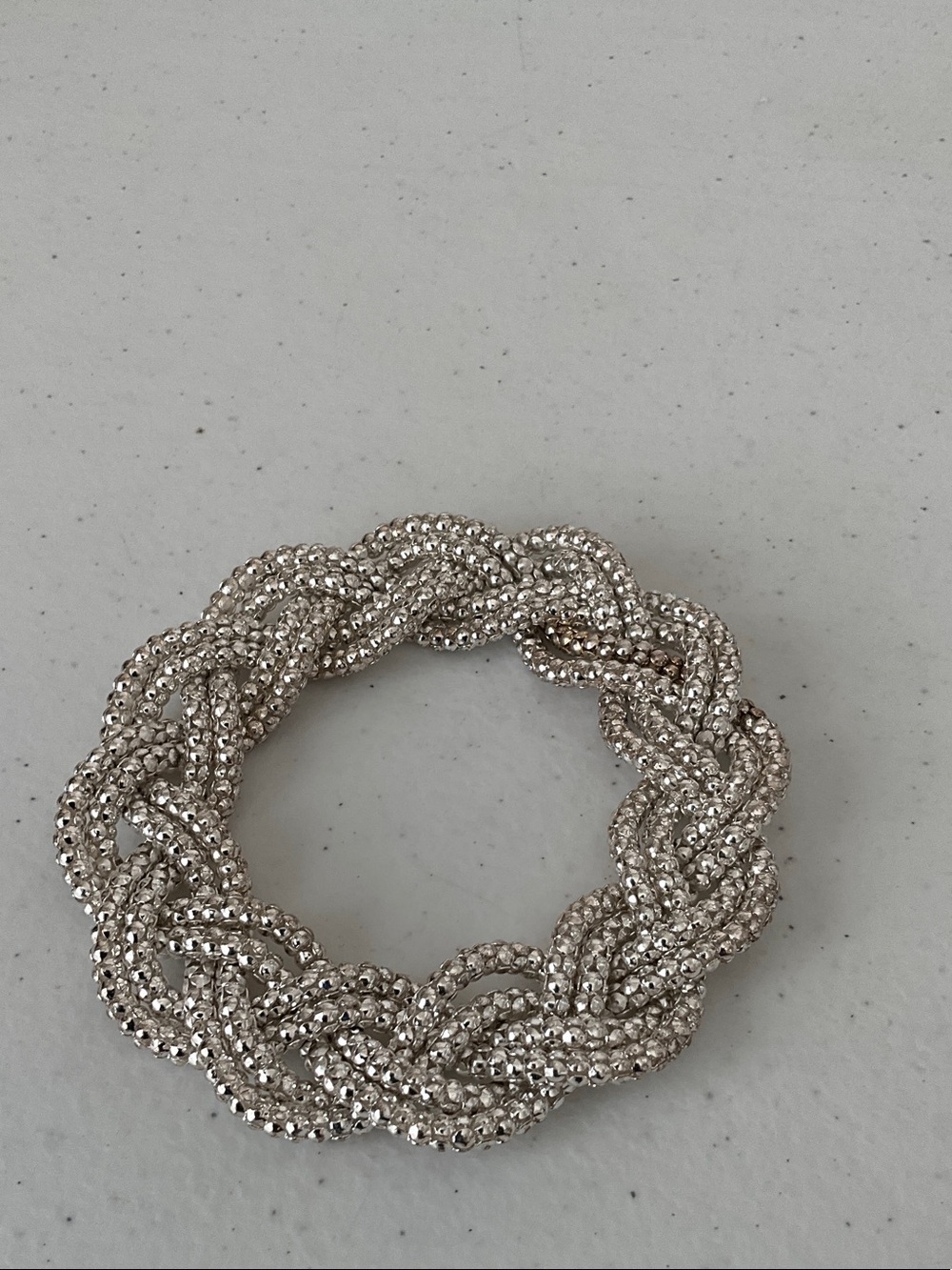 Silver-Tone Braided Bead Bracelet